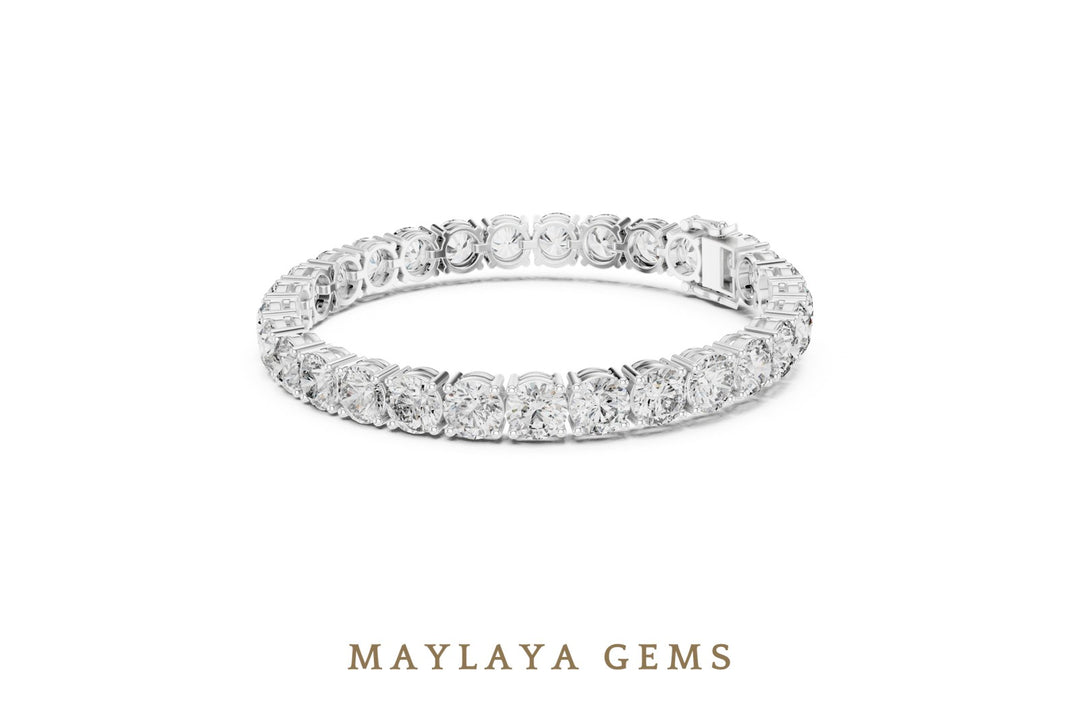 Maylaya Gems lab-grown diamond bracelet in white gold