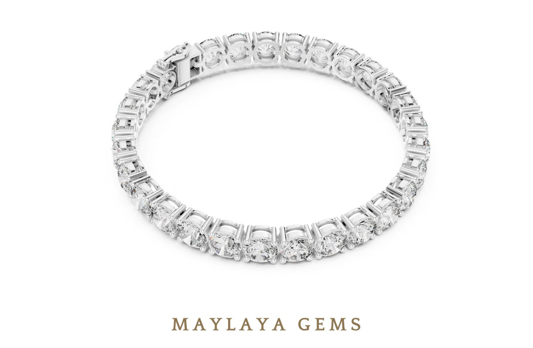 Maylaya Gems lab-grown diamond bracelet in white gold