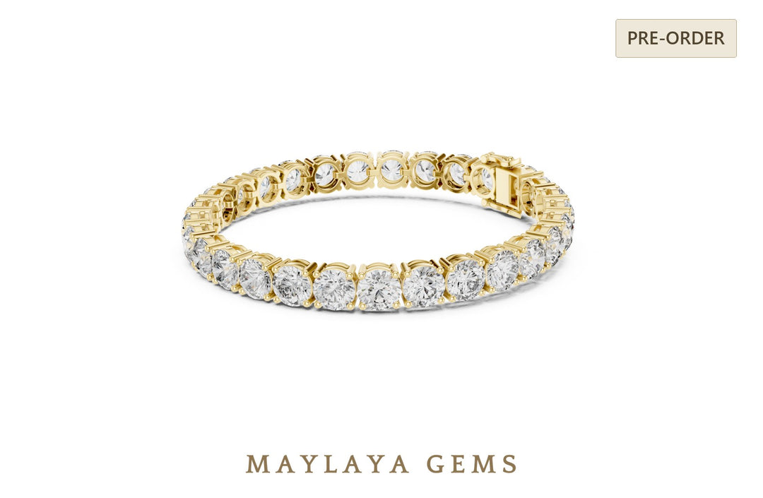 Maylaya Gems lab-grown diamond bracelet in yellow gold