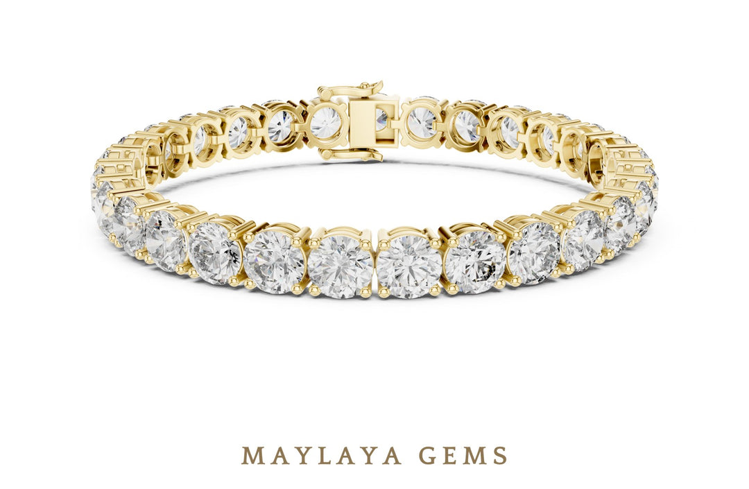 Maylaya Gems lab-grown diamond bracelet in yellow gold