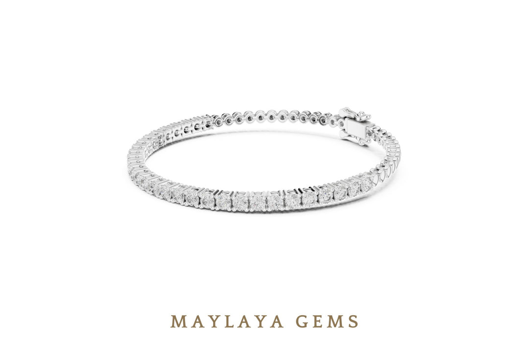 Maylaya Gems lab-grown diamond bracelet in white gold