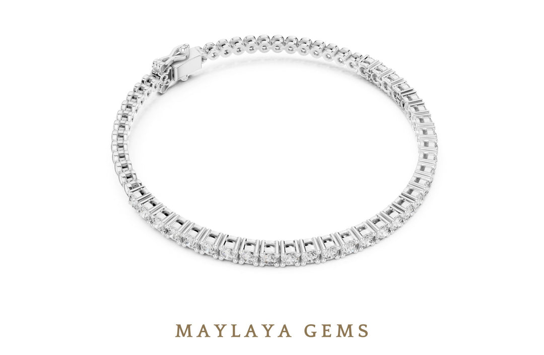 Maylaya Gems lab-grown diamond bracelet in white gold