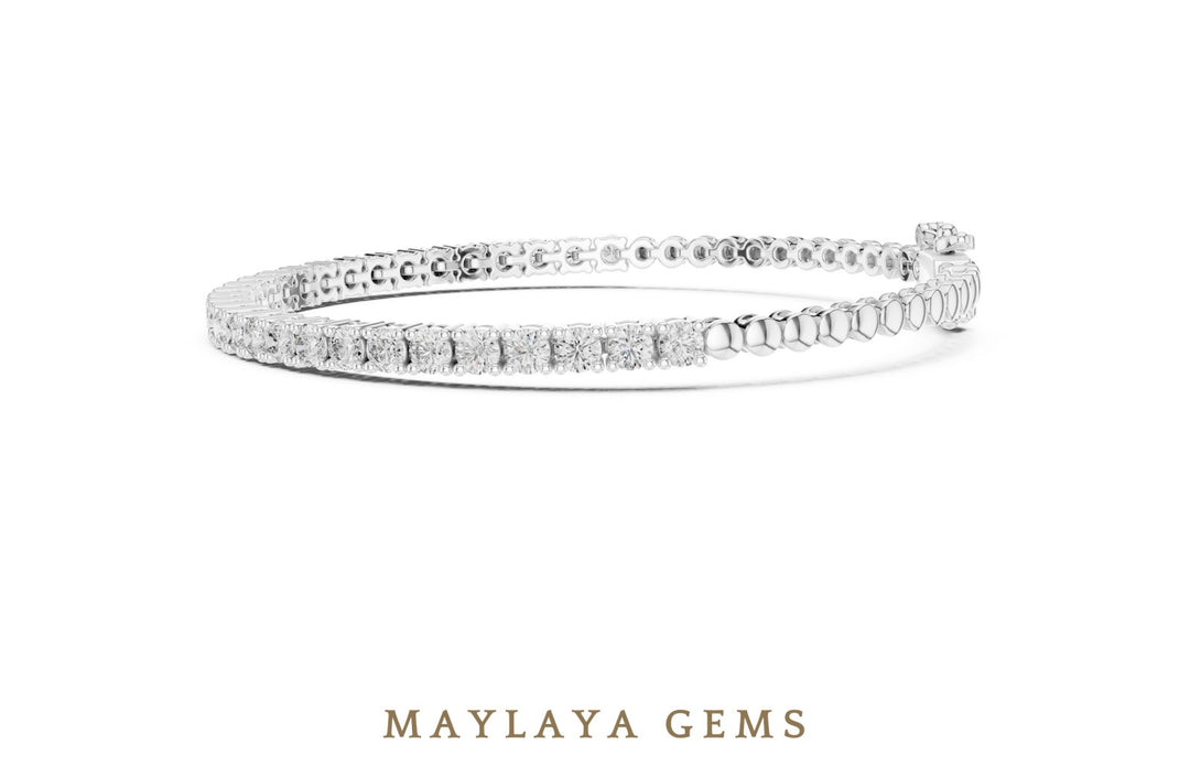 Maylaya Gems lab-grown diamond bracelet in white gold