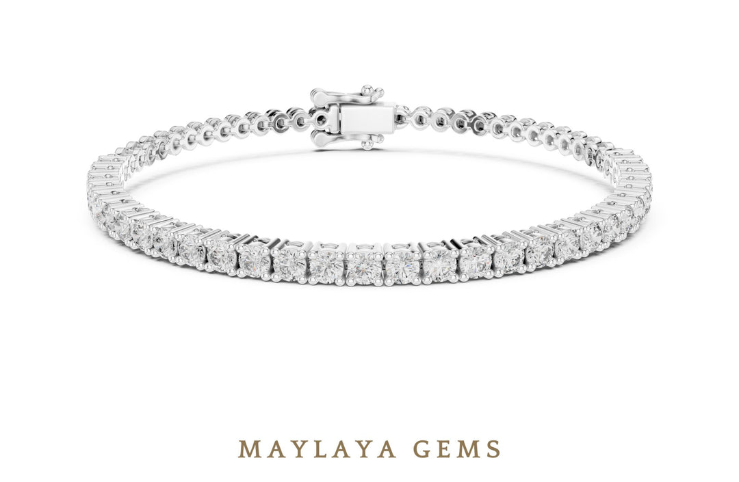 Maylaya Gems lab-grown diamond bracelet in white gold