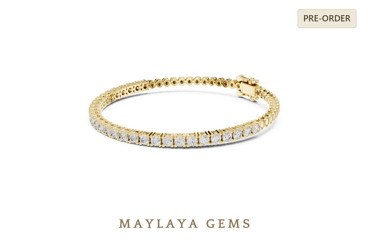 Maylaya gems lab grown diamond bracelet in yellow gold
