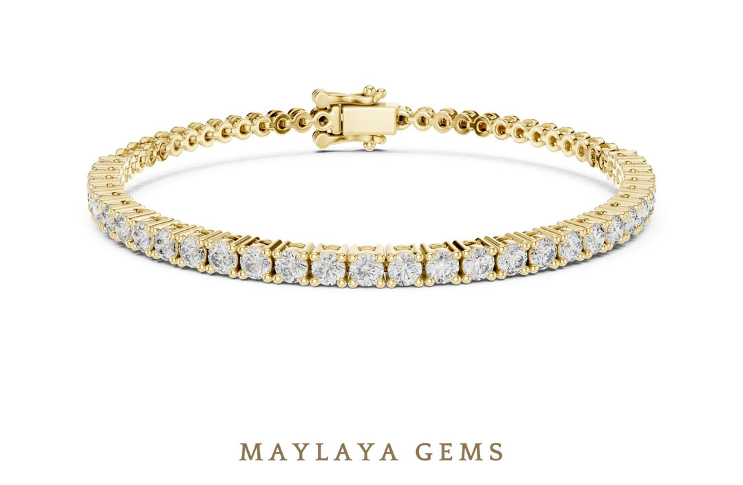 Maylaya Gems lab-grown diamond bracelet in yellow gold