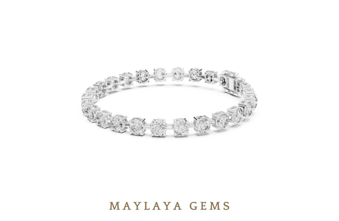 Maylaya Gems lab-grown diamond bracelet in white gold