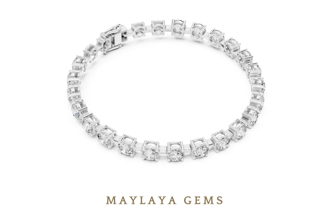 Maylaya Gems lab-grown diamond bracelet in white gold