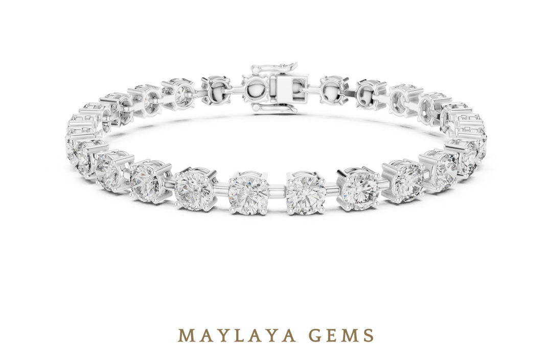 Maylaya Gems lab-grown diamond bracelet in white gold
