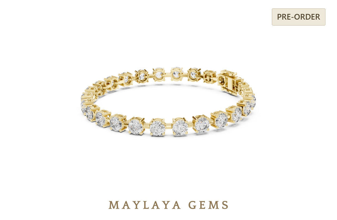 Maylaya Gems lab-grown diamond bracelet in yellow gold