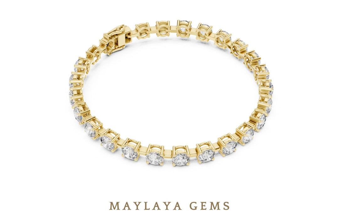 Maylaya Gems lab-grown diamond bracelet in yellow gold