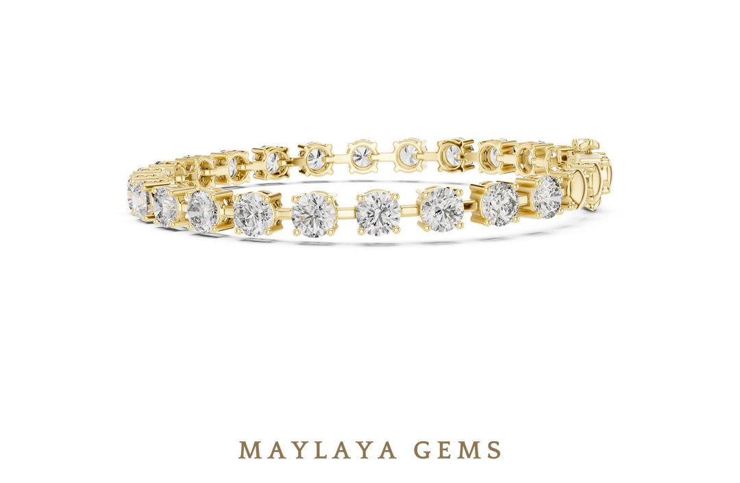 Maylaya Gems lab-grown diamond bracelet in yellow gold