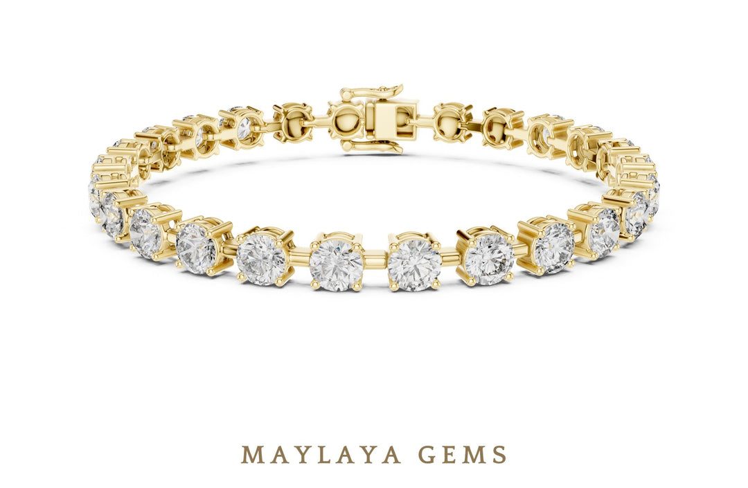 Maylaya Gems lab-grown diamond bracelet in yellow gold