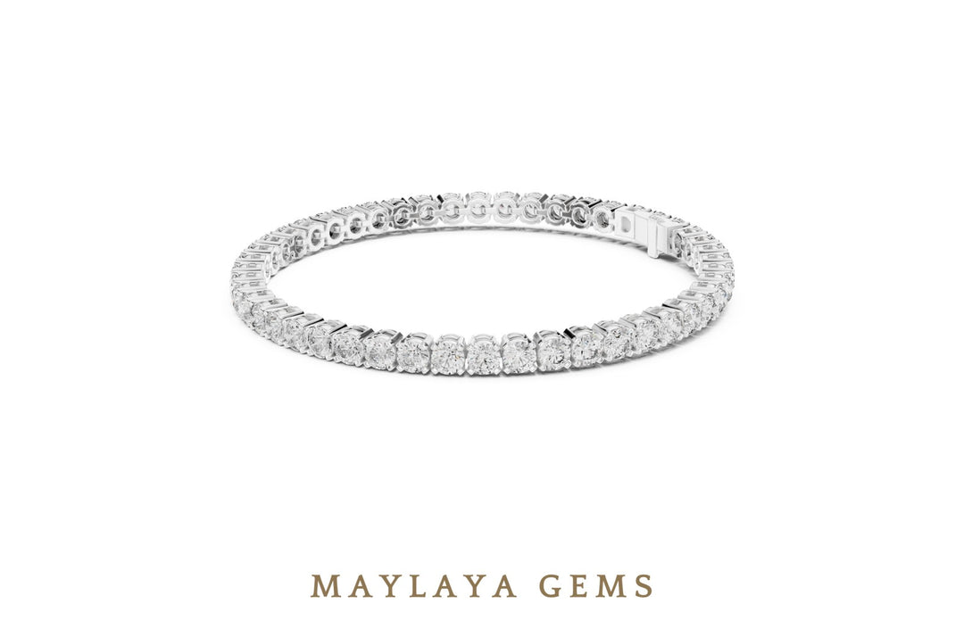 Maylaya Gems lab-grown diamond bracelet in white gold
