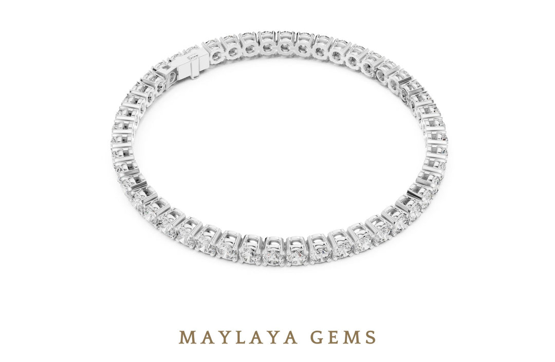 Maylaya Gems lab-grown diamond bracelet in white gold