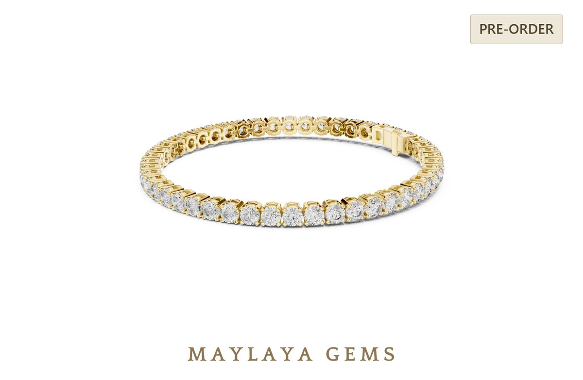 Maylaya gems lab grown diamond bracelet in yellow gold