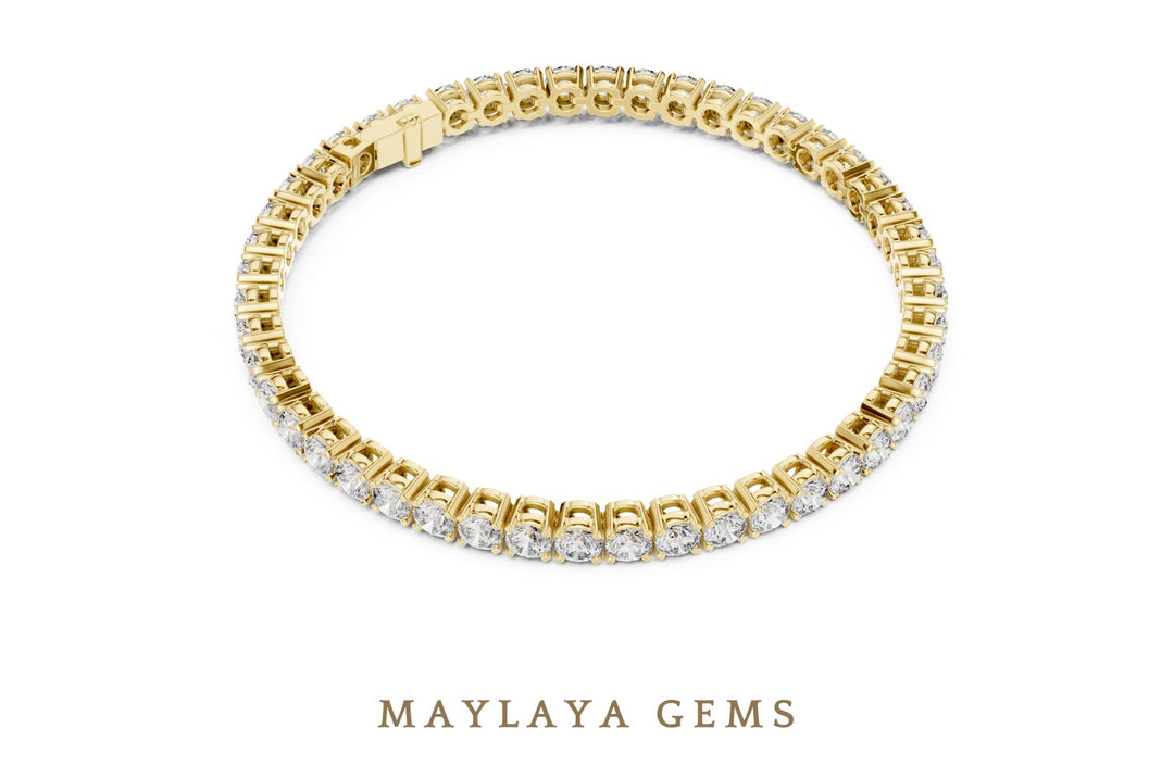 Maylaya Gems lab-grown diamond bracelet in yellow gold