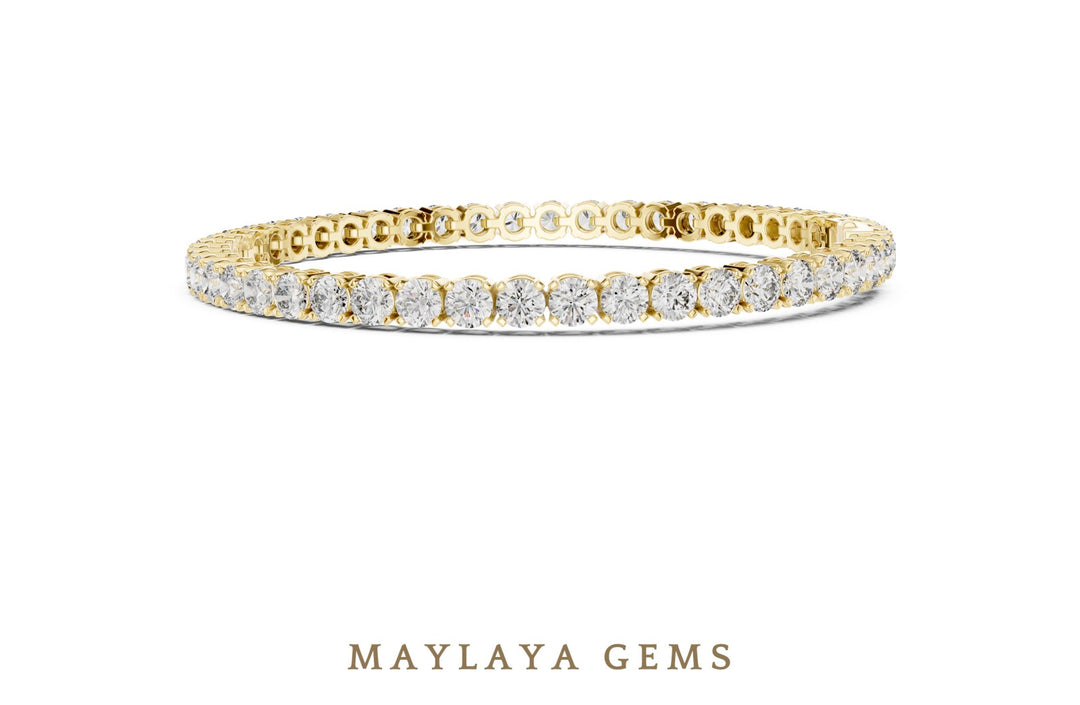 Maylaya Gems lab-grown diamond bracelet in yellow gold
