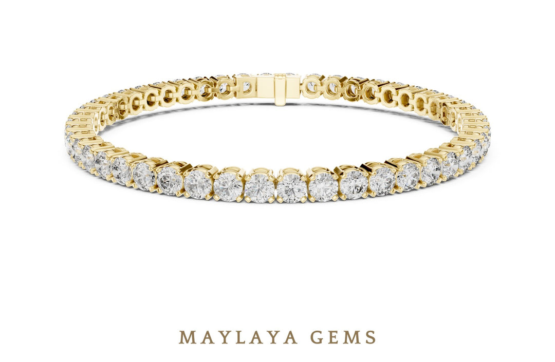 Maylaya Gems lab-grown diamond bracelet in yellow gold