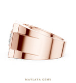 Load image into Gallery viewer, Maylaya Gems 2.320 ct Princess Halo Lab-Grown Diamond Men's Ring in rose gold

