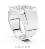 Load image into Gallery viewer, Maylaya Gems 2.320 ct Princess Halo Lab-Grown Diamond Men's Ring in white gold
