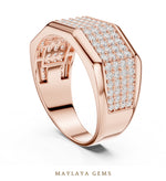 Load image into Gallery viewer, Maylaya Gems 1.200 ct Round Faceted Pavé Lab-Grown Diamond Men's Band in rose gold

