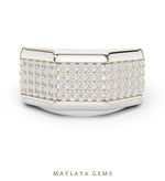 Load image into Gallery viewer, Maylaya Gems 1.200 ct Round Faceted Pavé Lab-Grown Diamond Men's Band in white gold
