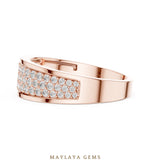 Load image into Gallery viewer, Maylaya Gems 0.927 ct Round Graduated Pavé Lab-Grown Diamond Men's Band in rose gold
