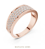 Load image into Gallery viewer, Maylaya Gems 0.927 ct Round Graduated Pavé Lab-Grown Diamond Men's Band in rose gold
