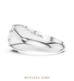 Load image into Gallery viewer, Maylaya Gems 1.920 ct Round Bezel Signet Lab-Grown Diamond Men's Ring in white gold
