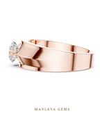 Load image into Gallery viewer, Maylaya Gems 0.850 ct Round Geometric Shoulder Lab-Grown Diamond Men's Ring in rose gold
