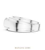 Load image into Gallery viewer, Maylaya Gems 1.000 ct Round Grooved Shoulder Lab-Grown Diamond Men's Ring in white gold
