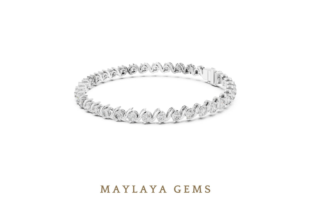 Maylaya Gems lab-grown diamond bracelet in white gold