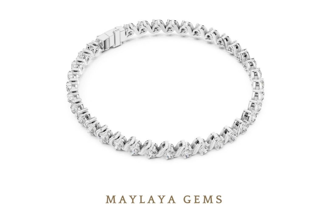 Maylaya Gems lab-grown diamond bracelet in white gold