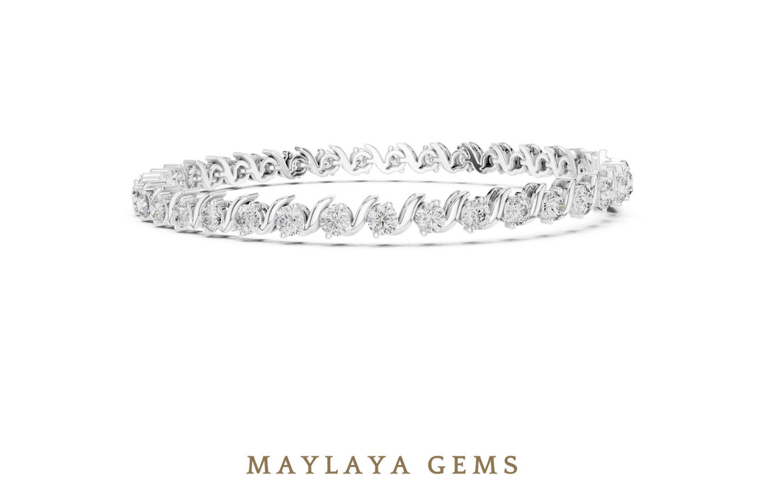 Maylaya Gems lab-grown diamond bracelet in white gold
