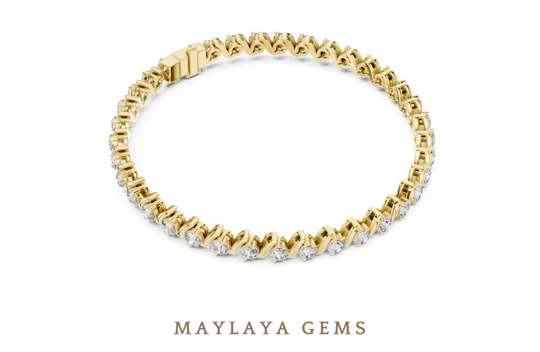 Maylaya Gems lab-grown diamond bracelet in yellow gold