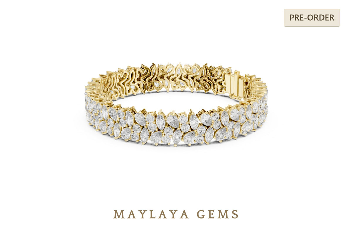Maylaya gems lab grown diamond bracelet in yellow gold