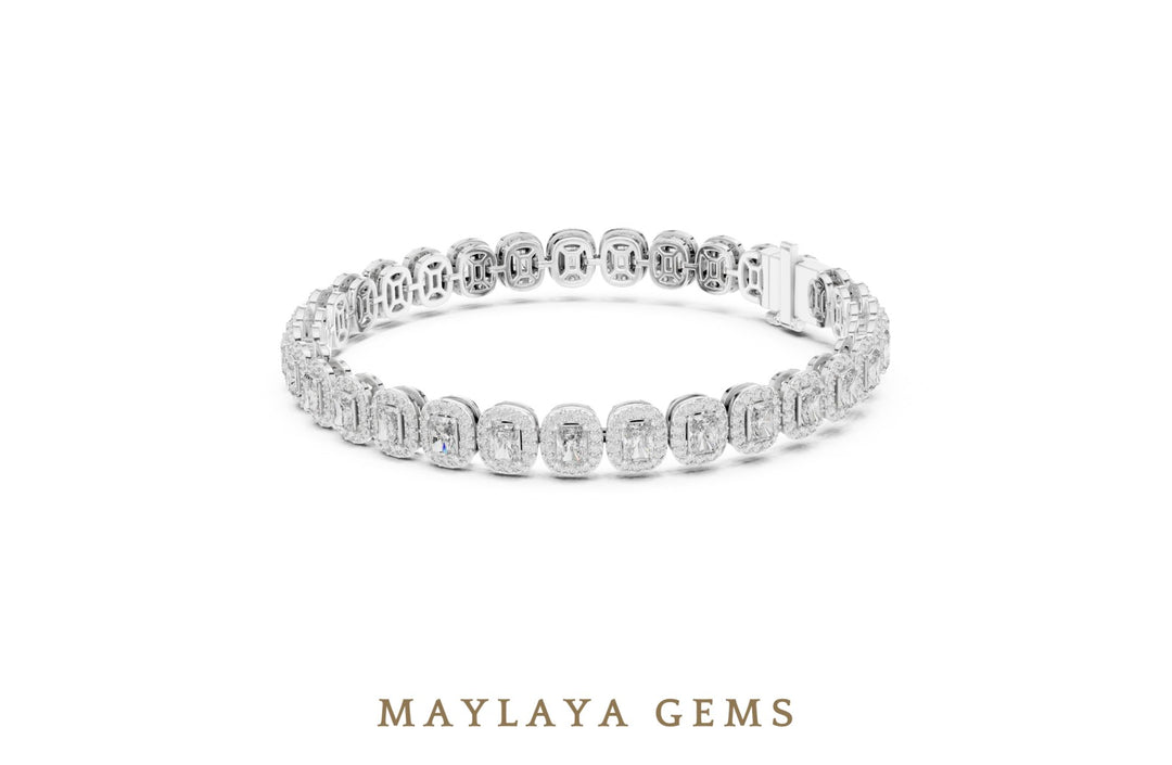 Maylaya Gems lab-grown diamond bracelet in white gold