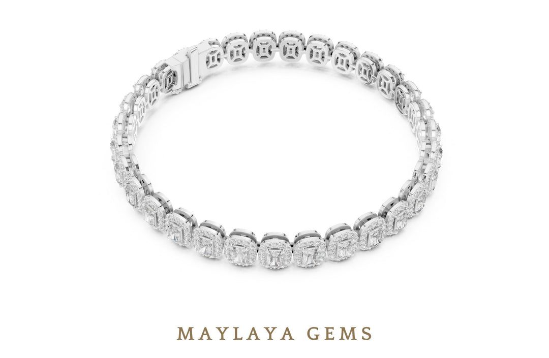Maylaya Gems lab-grown diamond bracelet in white gold