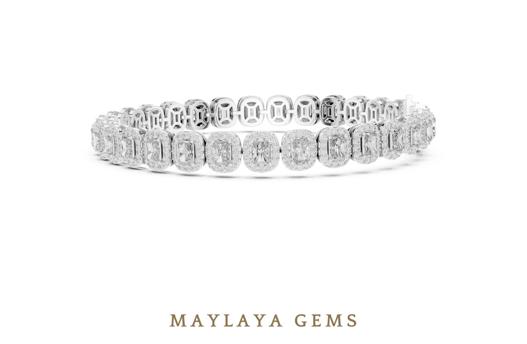 Maylaya Gems lab-grown diamond bracelet in white gold