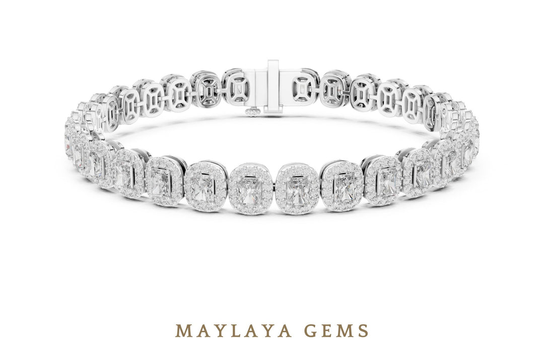 Maylaya Gems lab-grown diamond bracelet in white gold
