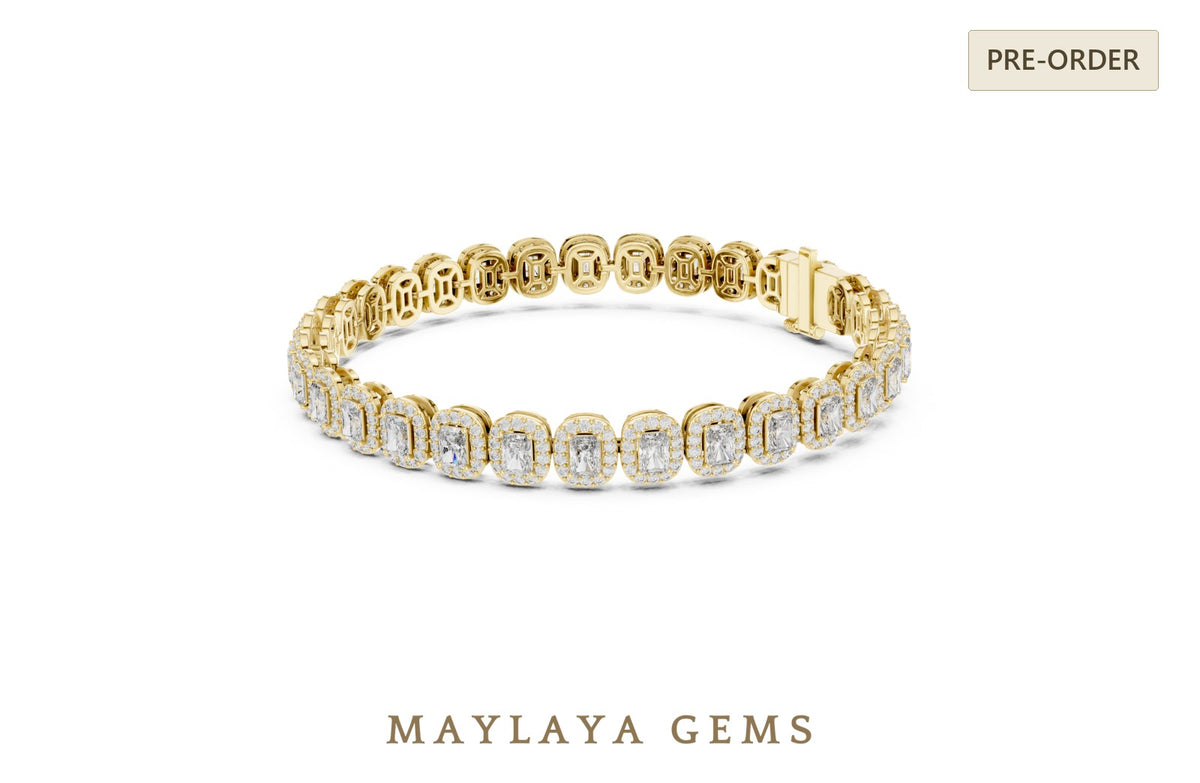 Maylaya gems lab grown diamond bracelet in yellow gold