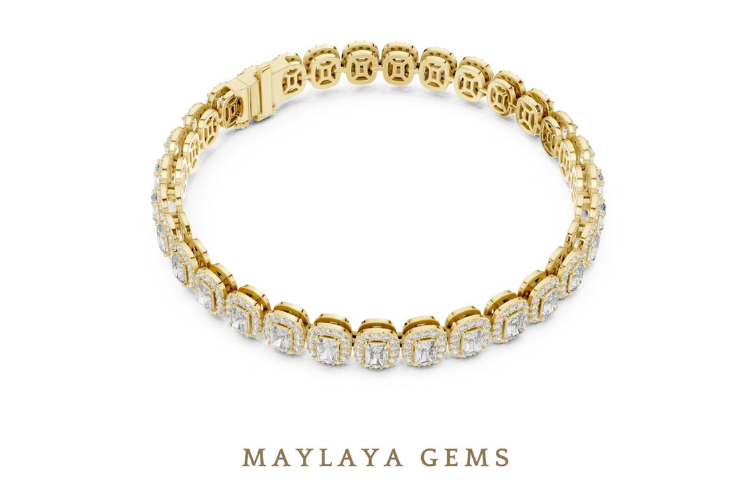Maylaya Gems lab-grown diamond bracelet in yellow gold