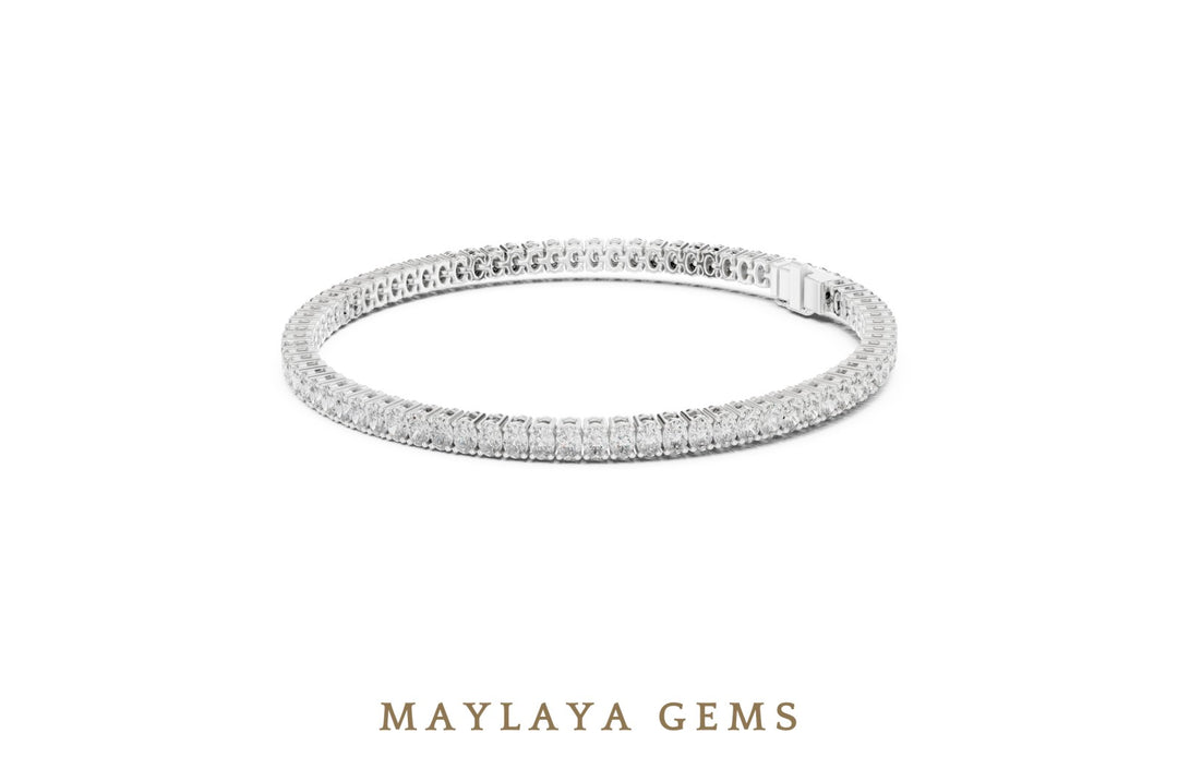 Maylaya Gems lab-grown diamond bracelet in white gold
