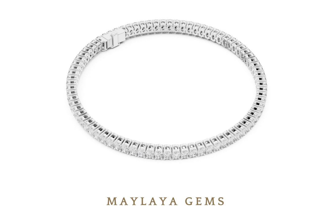 Maylaya Gems lab-grown diamond bracelet in white gold