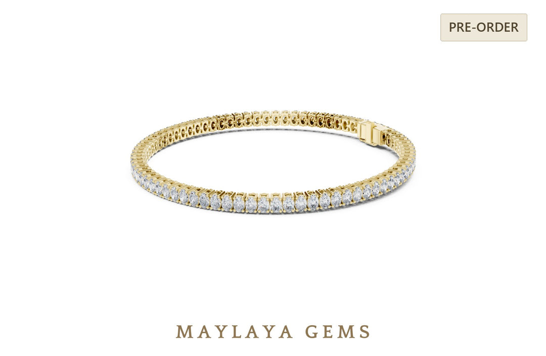 Maylaya Gems lab-grown diamond bracelet in yellow gold