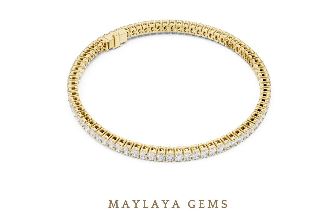 Maylaya Gems lab-grown diamond bracelet in yellow gold