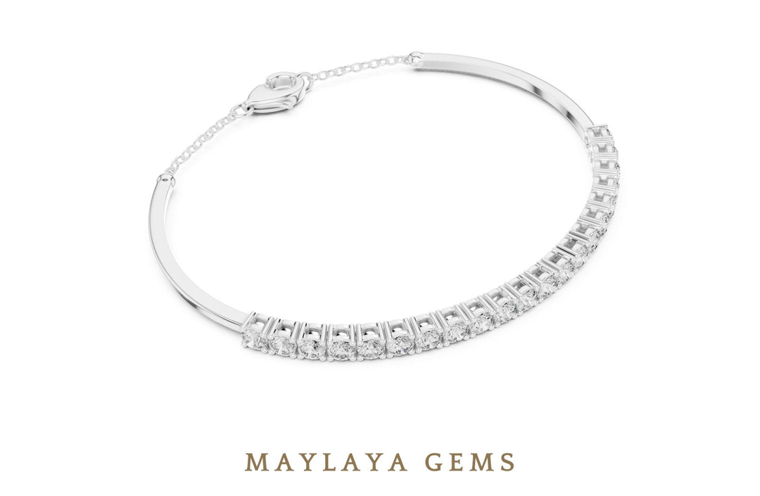 Maylaya Gems lab-grown diamond bracelet in white gold