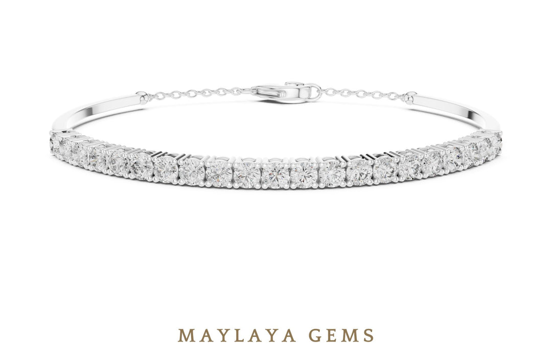 Maylaya Gems lab-grown diamond bracelet in white gold