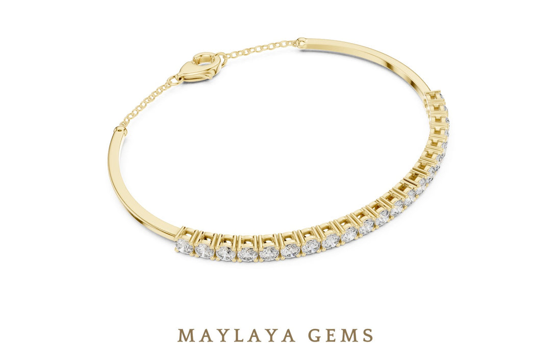 Maylaya Gems lab-grown diamond bracelet in yellow gold